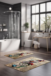 Mijölnir Juego de alfombrillas de baño de 2 piezas Multicolor